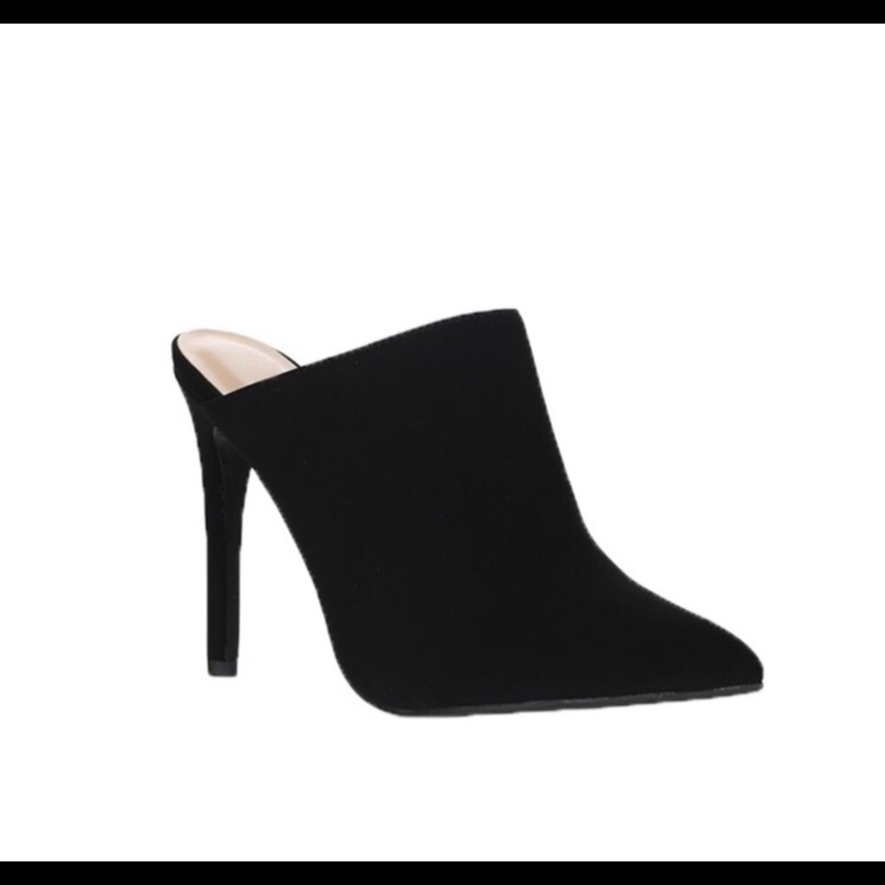 Black High Heel Mules